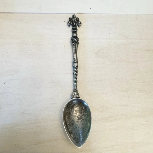 Two Vintage/Antique Sterling Silver Mexico Figural & One Unmarked Mini Spoons